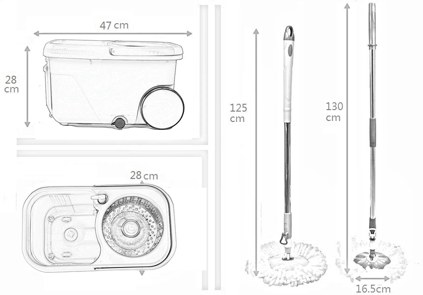 KXY-FTX 360 spin mop with wheels