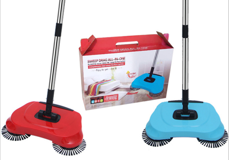 Stainless Steel Sweeper Push Type Hand-Push Magic Broom Dust Household Cleaning Package