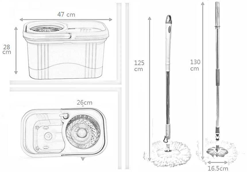 KXY-FT Double color spin mop 360