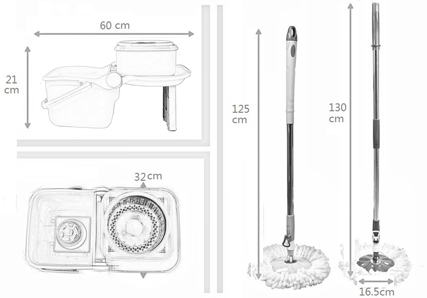 KXY-ZD 360 spin mop with folding bucket