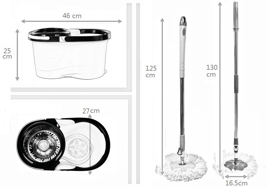 KXY-XFT 360 spin mop with removable basket