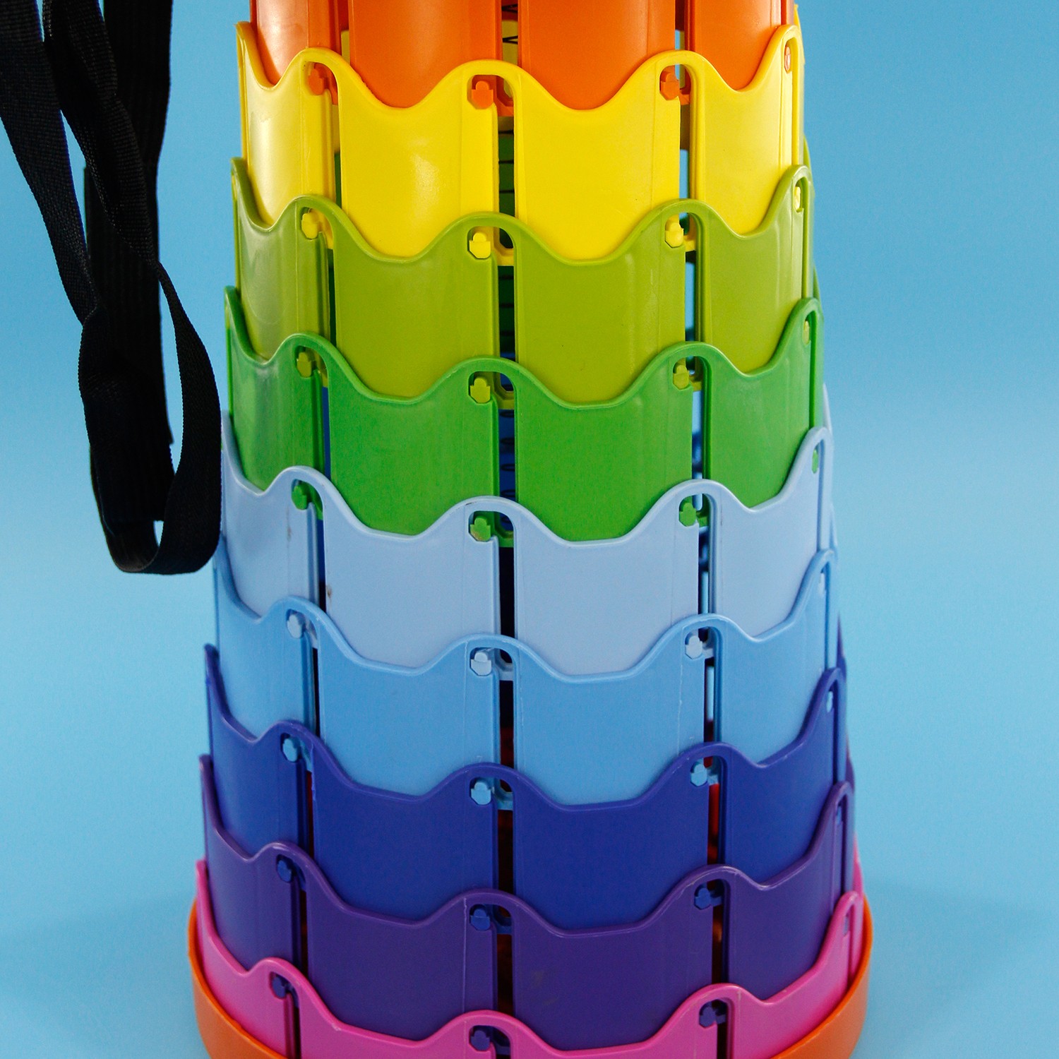 The portable rainbow stool can be directly charged by solar energy, and it also comes with a Bluetooth speaker!