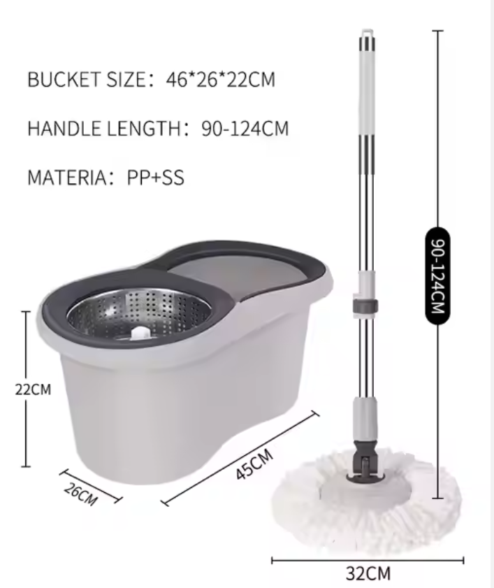 Best Selling Household Spin Mops Manufacture Magic 360 Degree Lazy Mop With Stainless Steel Bucket Cleaning Floor Mop Set