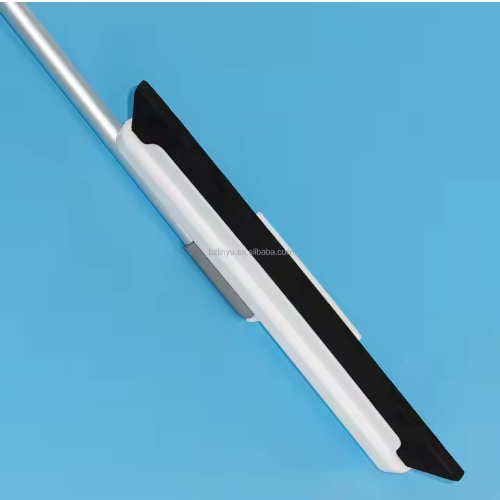 LINYU Eco-Friendly Indoor Cleaning Squeegee Plastic Handle Steel Head Soft Bristles White Screen Printing FLOOR Stocked Product