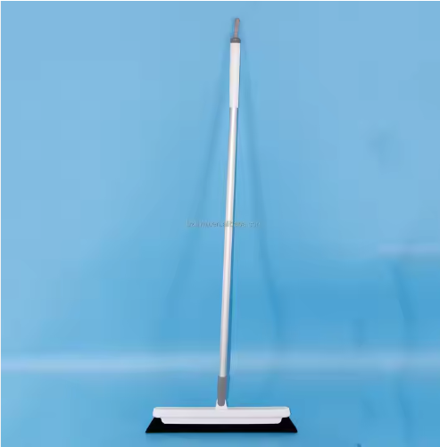LINYU Eco-Friendly Indoor Cleaning Squeegee Plastic Handle Steel Head Soft Bristles White Screen Printing FLOOR Stocked Product