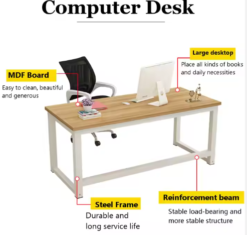 Modern Metal Office Desks with Wooden Panel for Meetings and Events