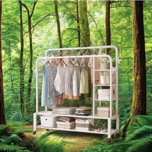 Modern Simple Metal Folding Clothes Rack Living Room Furniture for Home for Bedroom or Balcony for Drying Clothes