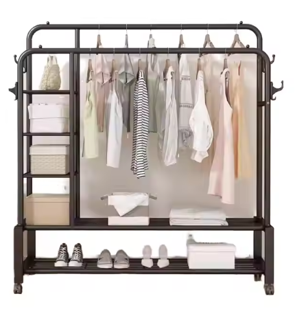 Modern Simple Metal Folding Clothes Rack Living Room Furniture for Home for Bedroom or Balcony for Drying Clothes