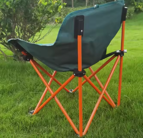 Ultralight Portable Low Back Camping Chair Heavy Duty Metal Moon Chairs for Outdoor Park Camp Durable Oxford Foldable Design