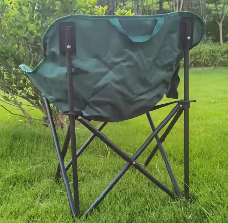 Ultralight Portable Low Back Camping Chair Heavy Duty Metal Moon Chairs for Outdoor Park Camp Durable Oxford Foldable Design