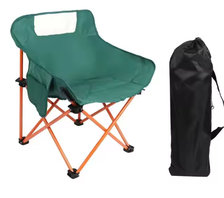 Convenient Carbon Steel Foldable Moon Chair for Fishing Camping Beach Use Outdoor Furniture Metal Lazy Chair