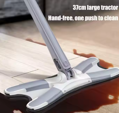 Microfiber Magic X-Shaped Magic Mop 360 Degree Design Style Foldable Handle for Household Cleaning Rectangle Pattern Metal Mop