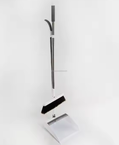 Foldable Plastic Broom and Dustpan Set Soft PP Bristles for Home and Office Floor Sweeping