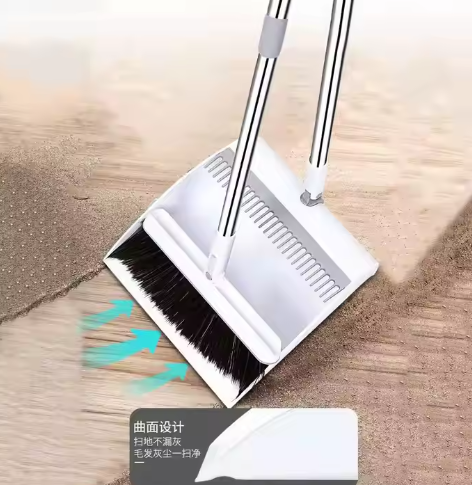Foldable Plastic Broom and Dustpan Set Soft PP Bristles for Home and Office Floor Sweeping