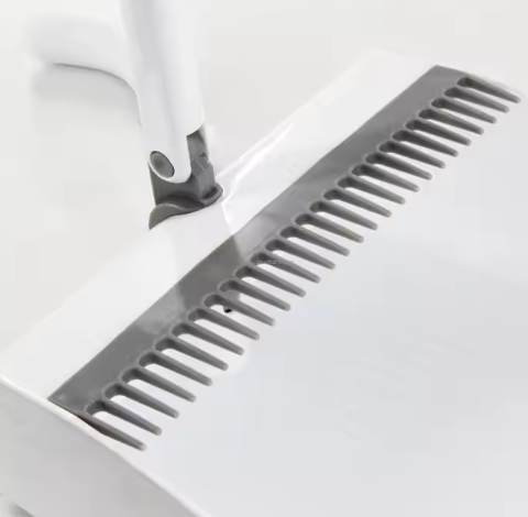 Foldable Plastic Broom and Dustpan Set Soft PP Bristles for Home and Office Floor Sweeping