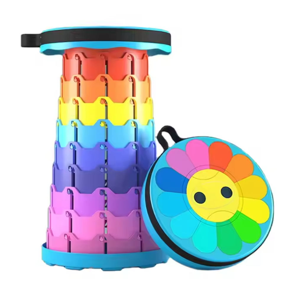 Modern Design Telescopic Outdoor Folding Chair Retractable Plastic Travel Stool Ottomans Collapsible Furniture