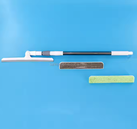 Efficient Window Cleaning Tool Extendable Aluminum Handle Scrubber Squeegee