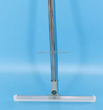 High Quality Medium-Size Stainless Steel Silicone Floor Scraper Custom Cleaning Squeegee Plastic Handle Direct Factory Supply