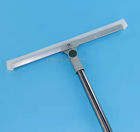 High Quality Medium-Size Stainless Steel Silicone Floor Scraper Custom Cleaning Squeegee Plastic Handle Direct Factory Supply