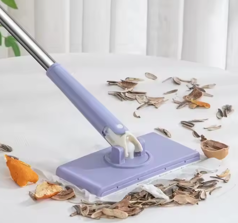 Small Household Use Flat Mop Lazy People's Indoor Cleaning Solution with Manual Wrapping Plastic Basket Clean Cloth Washcloth