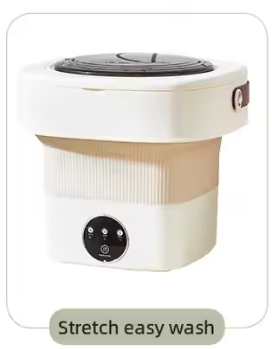 Semi-Automatic Mini Washing and Drying Machine Single Tub with Spin Motor and Foldable Basket Portable Laundry Clothes Loader