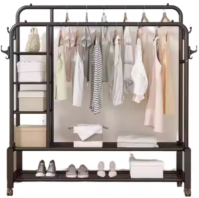 Modern Style Folding Clothes Rack Living Room Furniture for Home Bedroom Balcony Floor Drying Rod Hanging Rod for DryinClothes