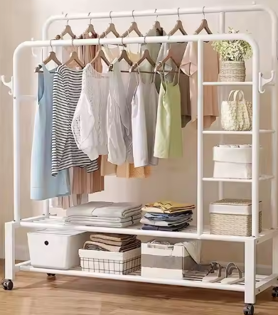 Modern Style Folding Clothes Rack Living Room Furniture for Home Bedroom Balcony Floor Drying Rod Hanging Rod for DryinClothes