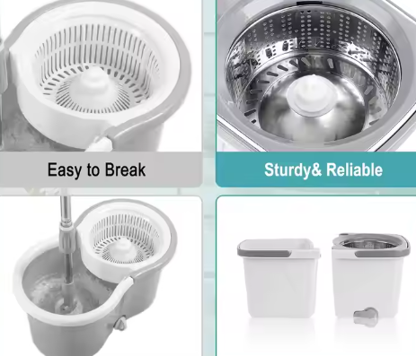 360 Degree Mop Separation Set with Telescopic Handle Household Cleaning Round Head Shape Convenient and Easy to Use