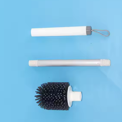 Eco-Friendly Flexible Silicone Bathroom Cleaning Brushes Set Toilet Brush Set Made From PP Material