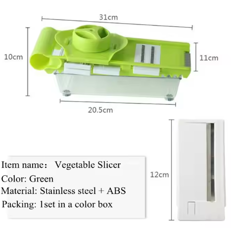 Multifunctional Stainless Steel Plastic Vegetable Cutter Salad Slicer Manual Operation