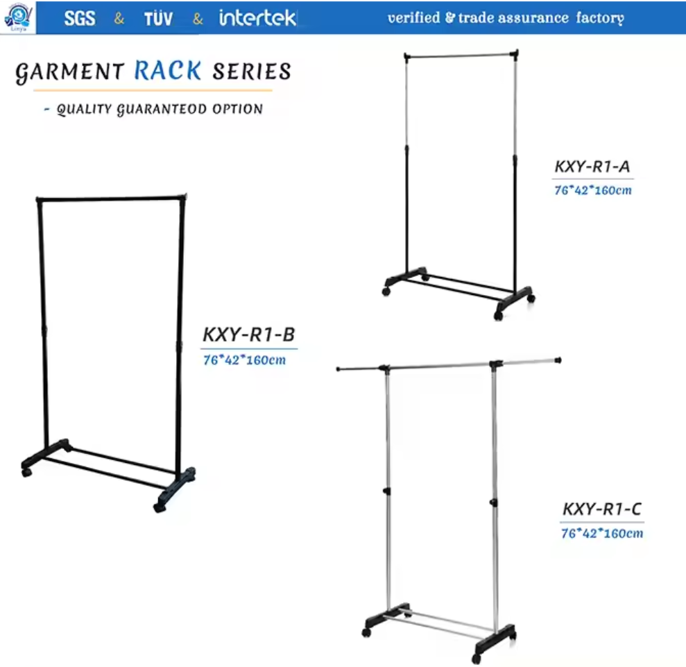 Manufacturer Wholesales Portable Home Furniture Simple Floor-standing Clothes Drying Rack Metal Material Standing for Tools Bags