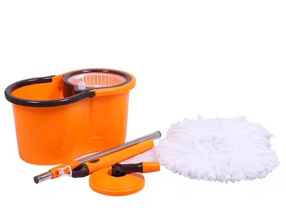 Portable 360 Degree Spinning Telescopic Microfiber Mop Free-Handed Magic Mop Head Plastic Steel Bucket for Household Cleaning