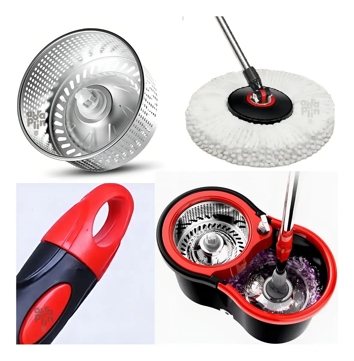 Mop Giratorio Cesto Em Inox Com Balde Centrífuga Limpeza Pesada Esfregao Giratorio Mope Profissional 14 Litros Marca Obraplin Mop Giratorio Cesto Em Inox Com Balde Centrífuga Limpeza Pesada Esfregao Giratorio Mope Profissional 14 Litros Marca Obraplin