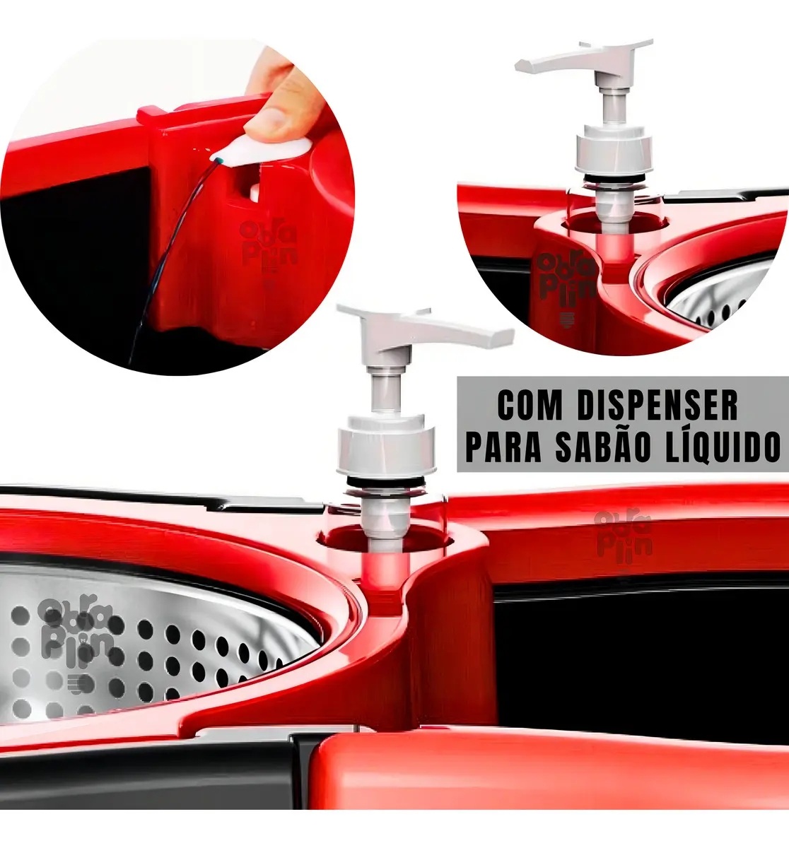 Mop Giratorio Cesto Em Inox Com Balde Centrífuga Limpeza Pesada Esfregao Giratorio Mope Profissional 14 Litros Marca Obraplin Mop Giratorio Cesto Em Inox Com Balde Centrífuga Limpeza Pesada Esfregao Giratorio Mope Profissional 14 Litros Marca Obraplin
