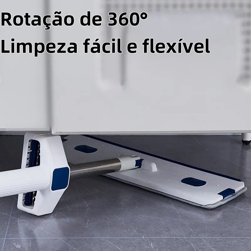 Mop Rodo Esfregão C/ Balde Sistema Torção Fácil Refil Extra Mop Rodo Esfregão C/ Balde Sistema Torção Fácil Refil Extra