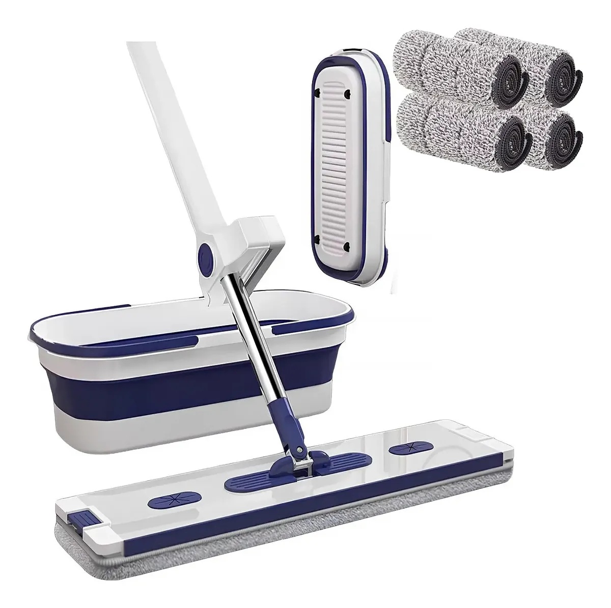 Mop Rodo Esfregão C/ Balde Sistema Torção Fácil Refil Extra Mop Rodo Esfregão C/ Balde Sistema Torção Fácil Refil Extra