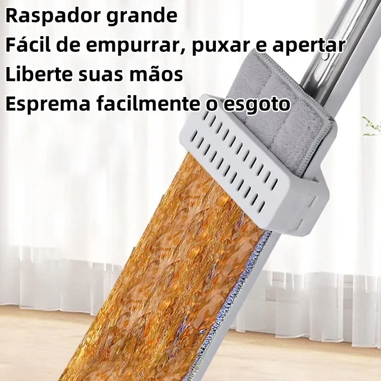 Mop Rodo Esfregão C/ Balde Sistema Torção Fácil Refil Extra Mop Rodo Esfregão C/ Balde Sistema Torção Fácil Refil Extra