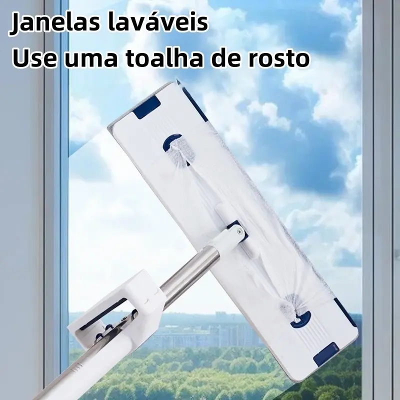 Mop Rodo Esfregão C/ Balde Sistema Torção Fácil Refil Extra Mop Rodo Esfregão C/ Balde Sistema Torção Fácil Refil Extra