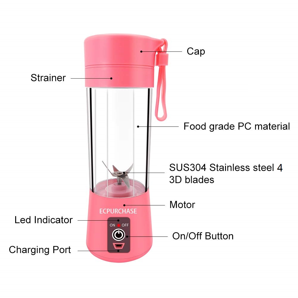 Portable USB Electric Fruit Juicer Handheld Vegetable Juice Maker 