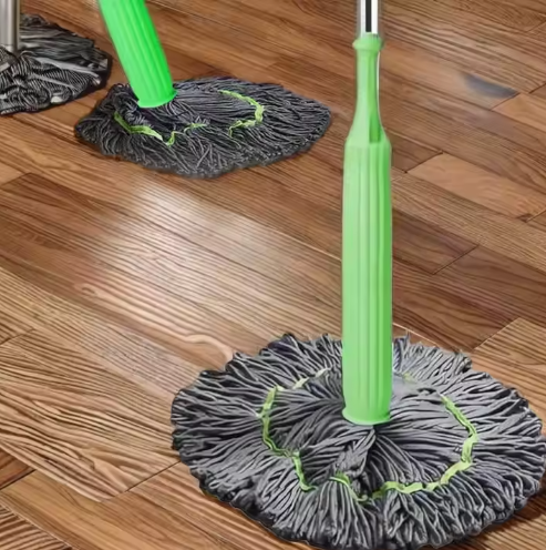 Microfiber mop with Stainless Steel Handle Retractable & Assistive Home Cleaning Floor round Head Rotating Mop Design