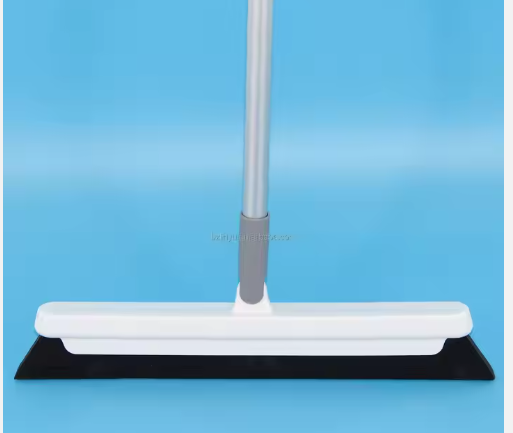 LINYU Eco-Friendly Indoor Cleaning Squeegee Plastic Handle Steel Head Soft Bristles White Screen Printing FLOOR Stocked Product