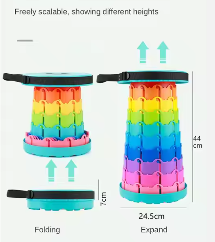 Modern Design Telescopic Outdoor Plastic Stool Chair Foldable Retractable Furniture