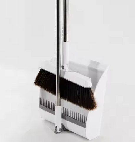 Foldable Plastic Broom and Dustpan Set Soft PP Bristles for Home and Office Floor Sweeping