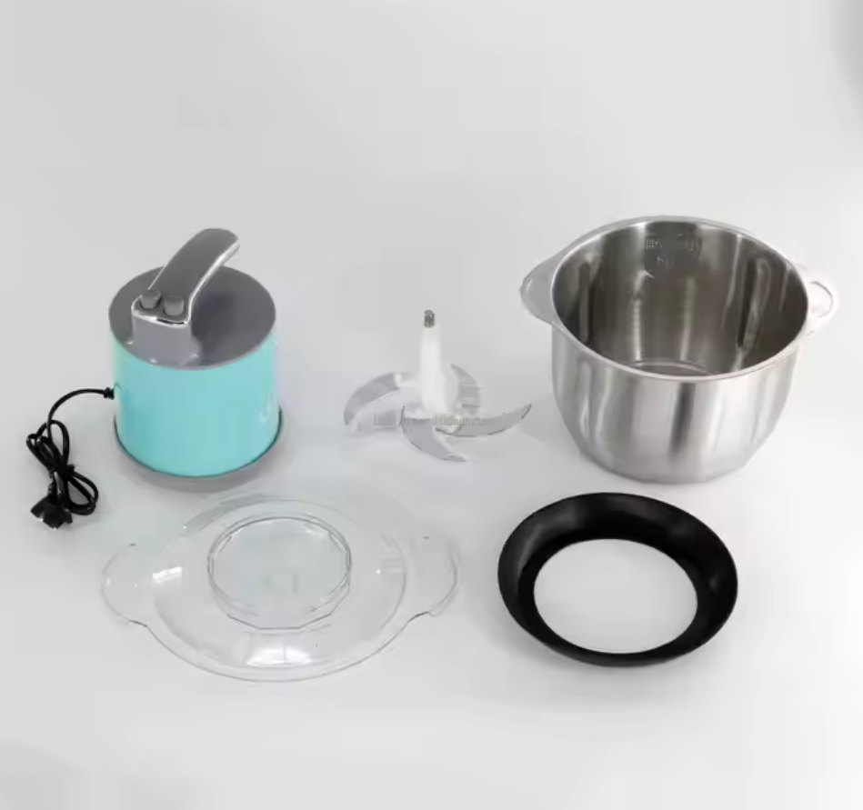 Stainless Steel Electric Meat Grinder and Vegetable Blender for Household and Car Use