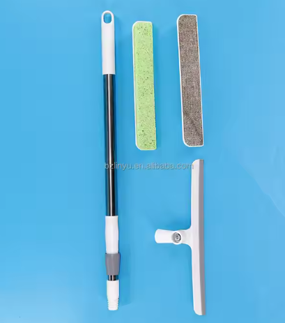 Efficient Window Cleaning Tool Extendable Aluminum Handle Scrubber Squeegee