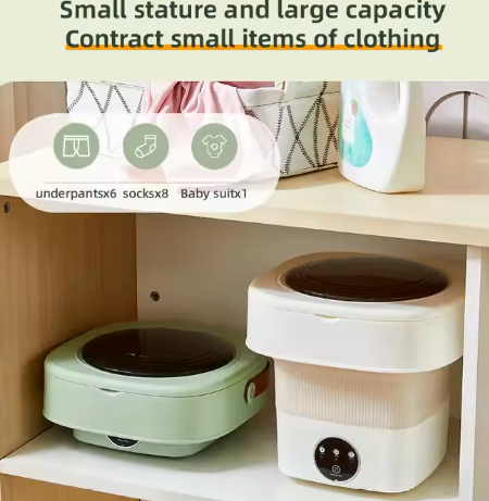 Semi-Automatic Mini Washing and Drying Machine Single Tub with Spin Motor and Foldable Basket Portable Laundry Clothes Loader