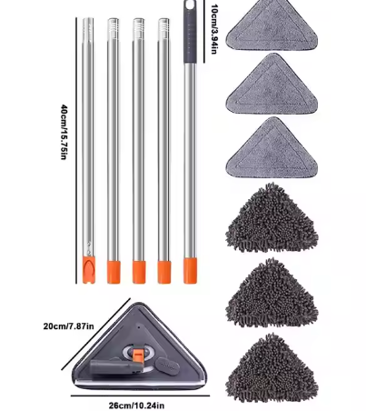 Indoor Window Cleaning Rectangle Mop Set Household Wash Glass Tool with Steel Pole Window Cleaning Rectangle Mop