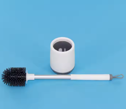 Eco-Friendly Flexible Silicone Bathroom Cleaning Brushes Set Toilet Brush Set Made From PP Material