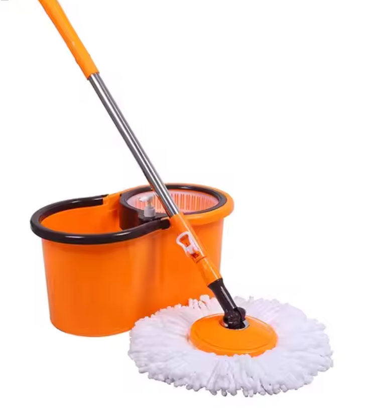 Portable 360 Degree Spinning Telescopic Microfiber Mop Free-Handed Magic Mop Head Plastic Steel Bucket for Household Cleaning